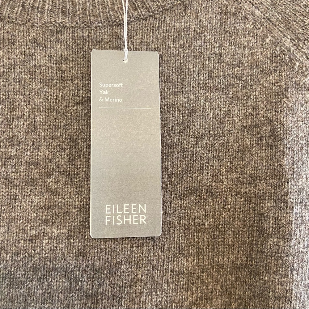 Eileen Fisher Merino Yak blend Colorblock sweater - Picture 4 of 7